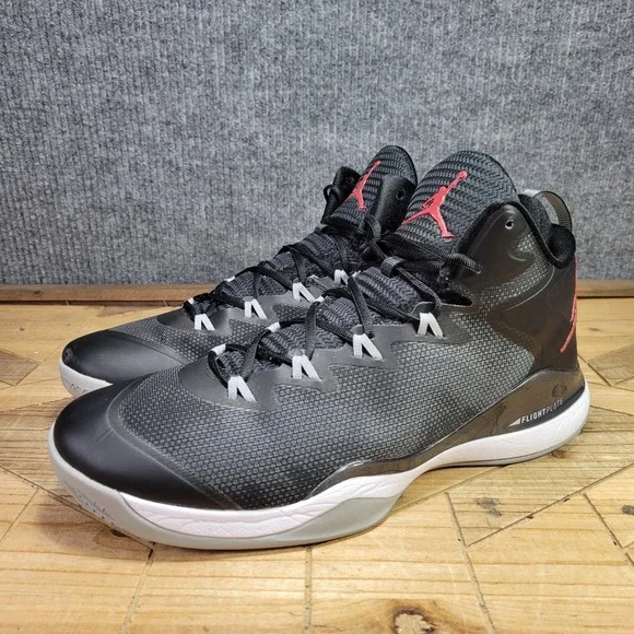 Nike Air Jordan Super Fly 3 Flight Plate Size 13 Black Gray Red Shoes 684933-005